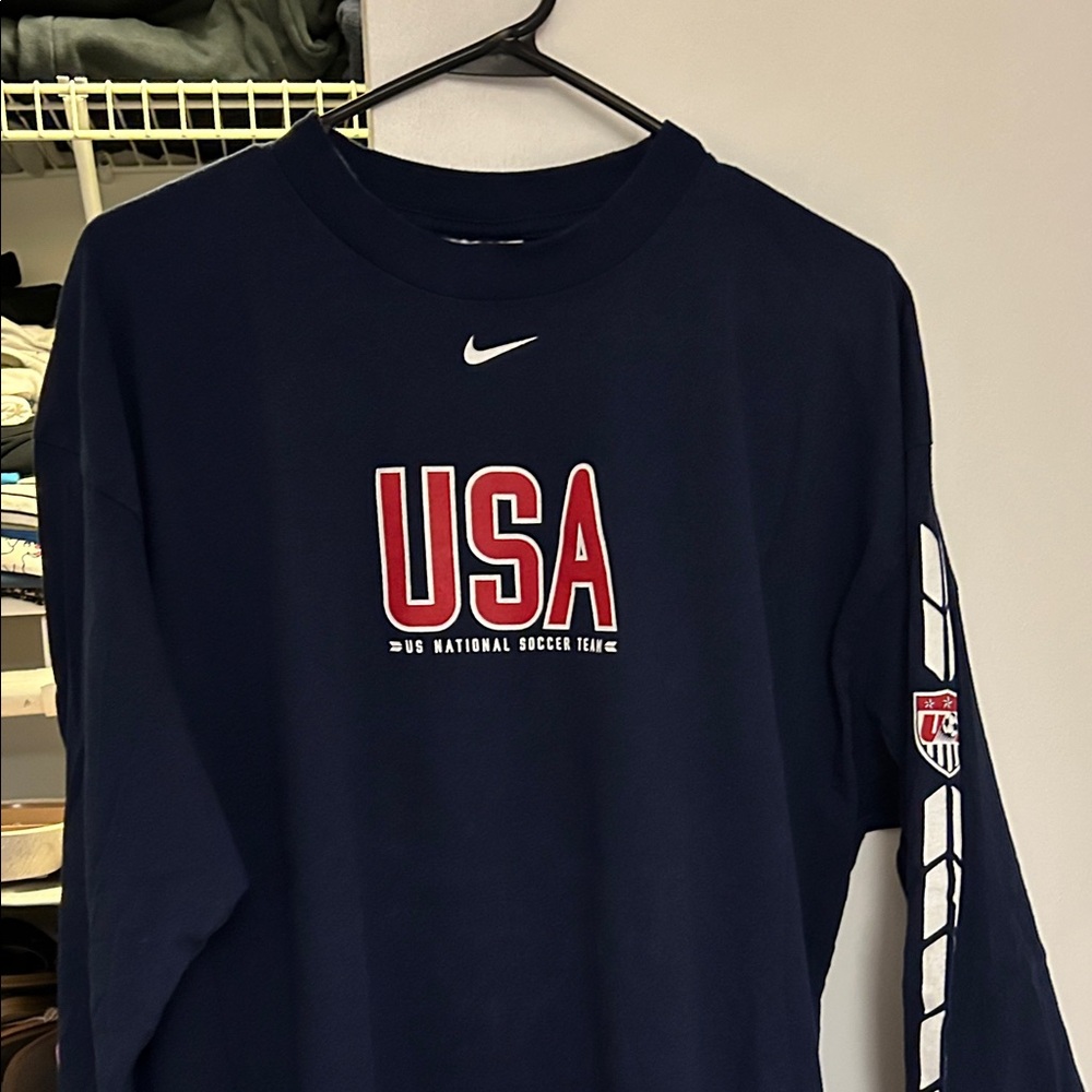 Nike Navy USA Soccer Long Sleeve Shirt